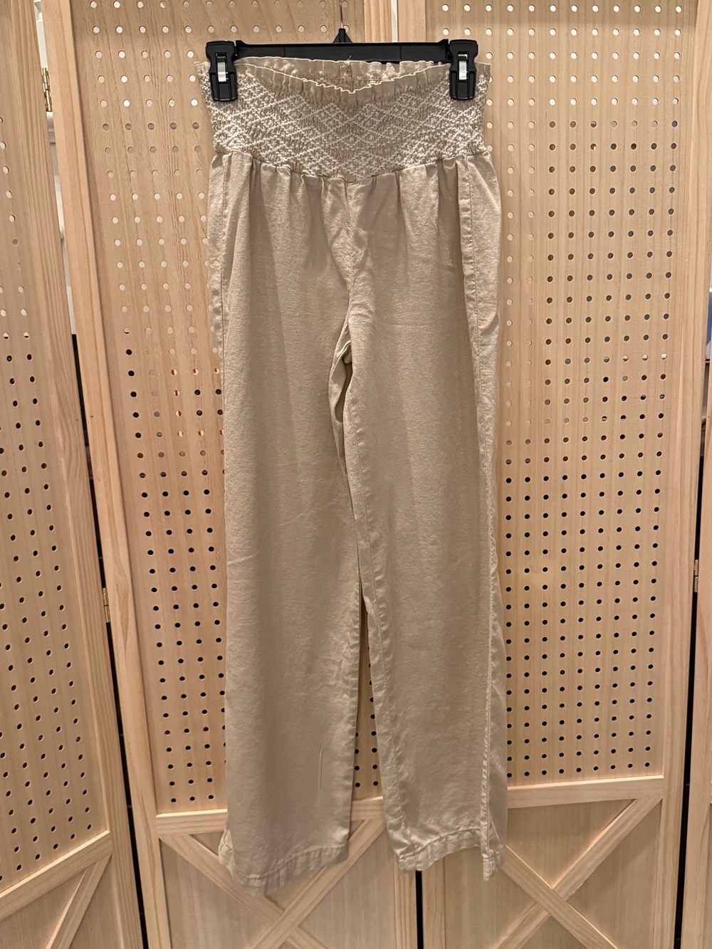 Indigo Rein Beige Smocked Flowy Pants